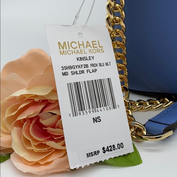 MICHAEL KORS KINSLEY MD SHOULDER FLAP FRCH BLUE MT - Picture 14 of 16